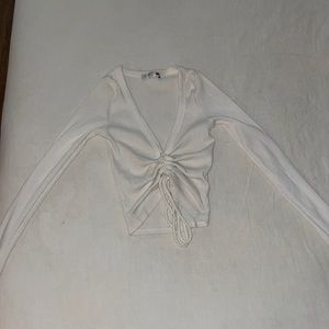 Ribbed long sleeve Scrunch crop top